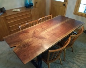 walnut live edge dining table                                      
